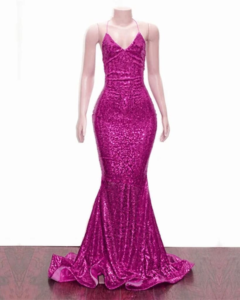 2027 Prom Dresses Sheath Black Halter Criss Cross Sequence Long back view
