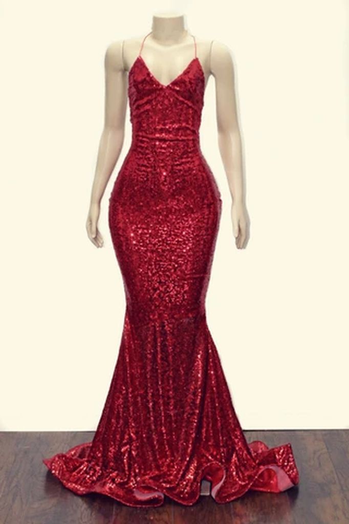 2027 Prom Dresses Sheath Black Halter Criss Cross Sequence Long side view