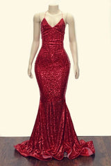 2027 Prom Dresses Sheath Black Halter Criss Cross Sequence Long side view
