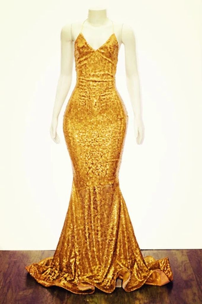 2027 Prom Dresses Sheath Black Halter Criss Cross Sequence Long view 8