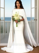 2027 Wedding Dresses Mermaid Bridal Gowns With Capes  front view