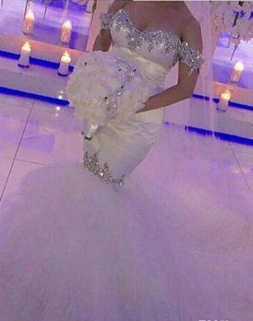 2027 Mermaid Sweetheart Off The Shoulder Wedding Dresses front view